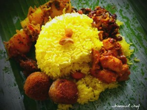 Rice and curry with cutlets